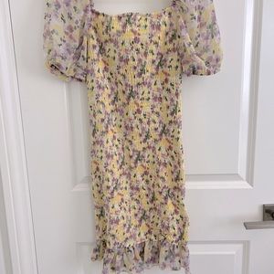 FLORAL FORM FITTING MATERNITY DRESS